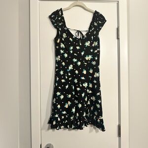 Free People Black Floral Mini Dress